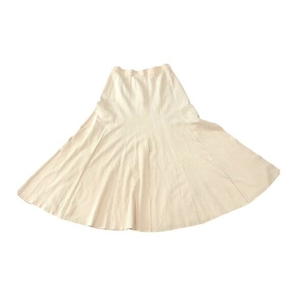 Vintage Madeleine Size 8‎ Peachy Pink Split Midi Skirt Retro Academia - Picture 1 of 12